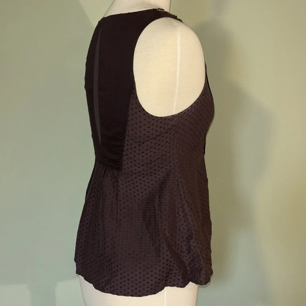 REBECCA TAYLOR beaded embroidered v neck purple women’s top size 4 - Picture 8 of 12